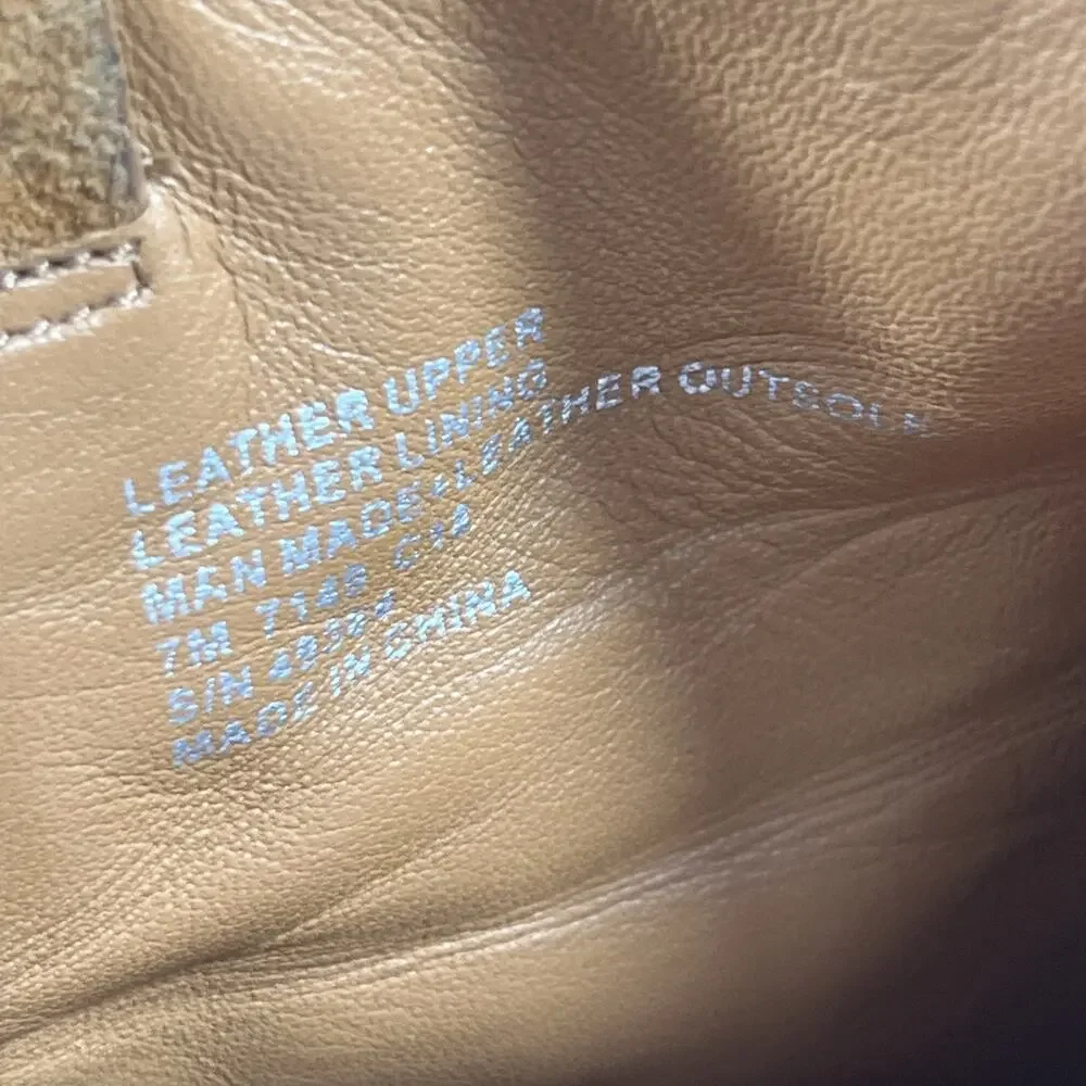 Tory Burch Marsden Bootie Tan Suede‎ Size 7M With Gold Logo On Both